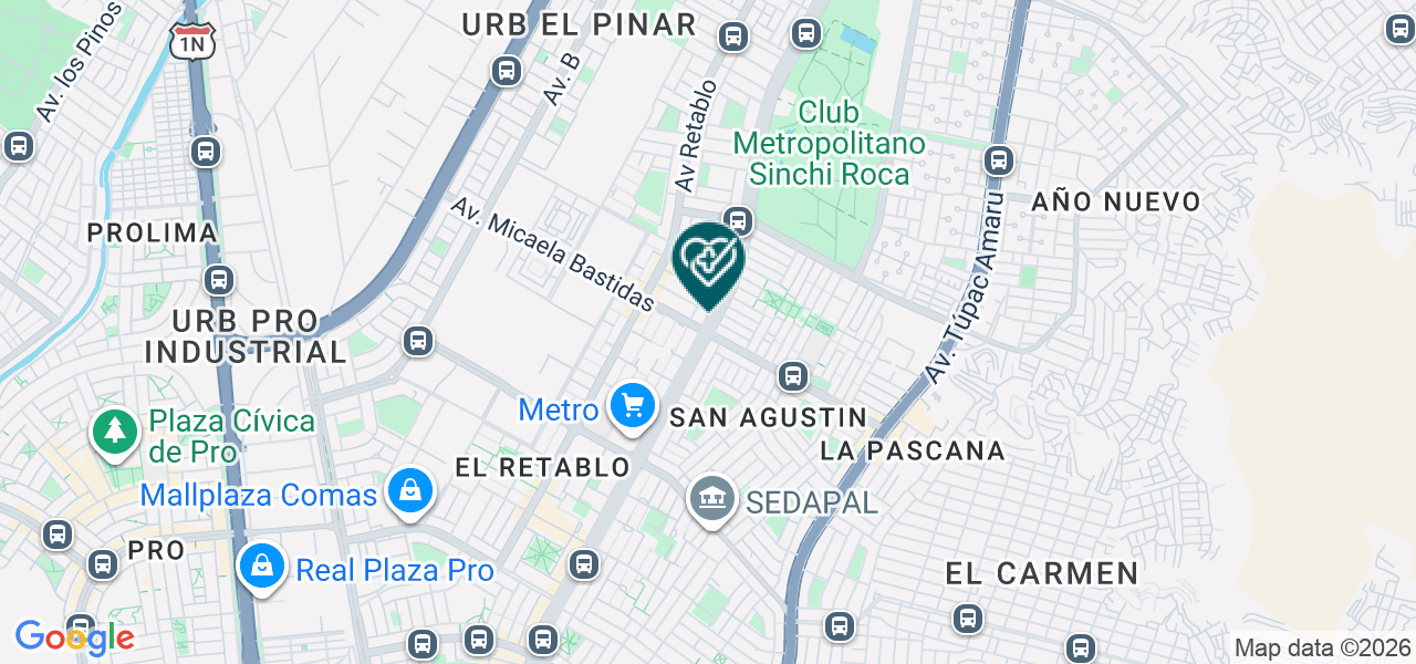 Mapa de Centro de Hemodialisis Comas SAC