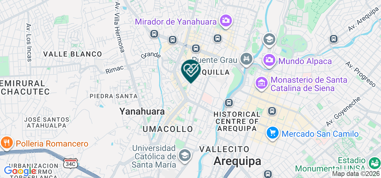 Mapa de Consultorio Medico Especializado en Ortopedia y Traumatologia Dr. Luque