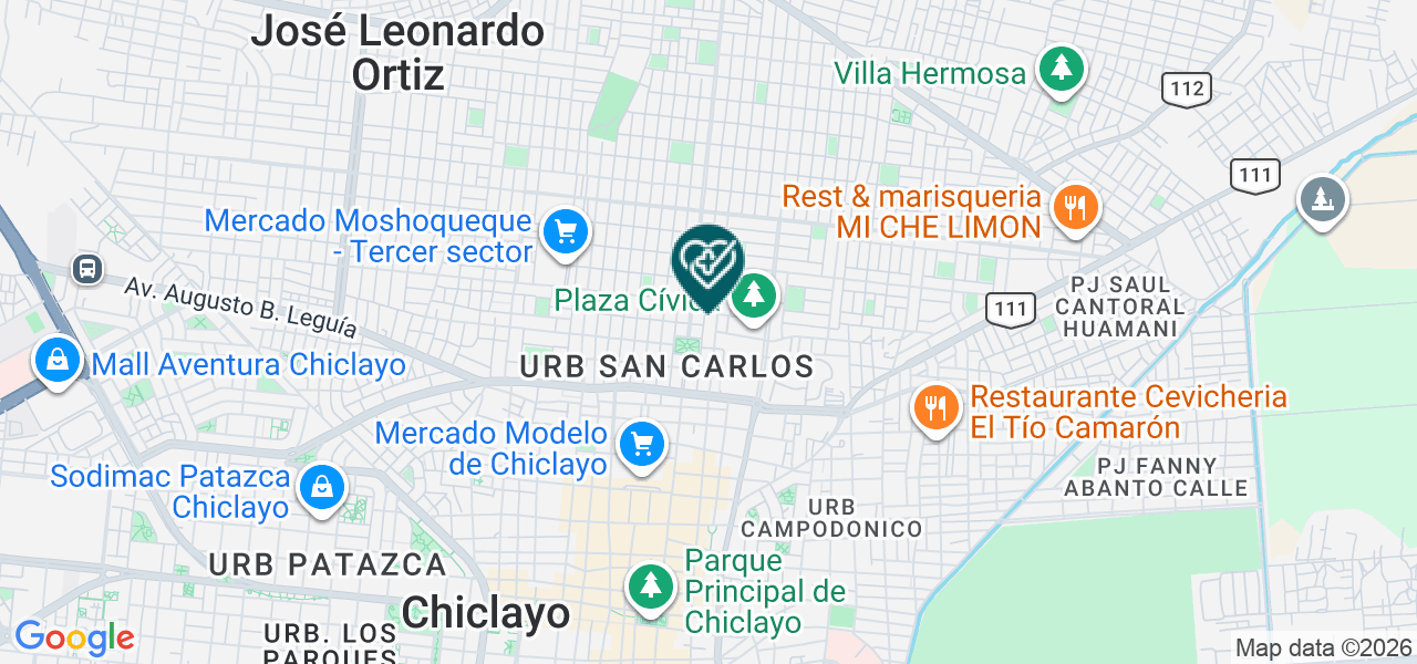 Mapa de Laboratorio de Análisis Clínico "virgen de Lourdes