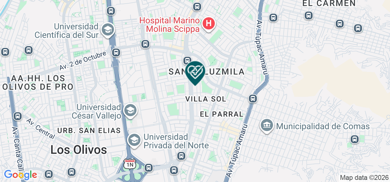 Mapa de Clinica Universitaria