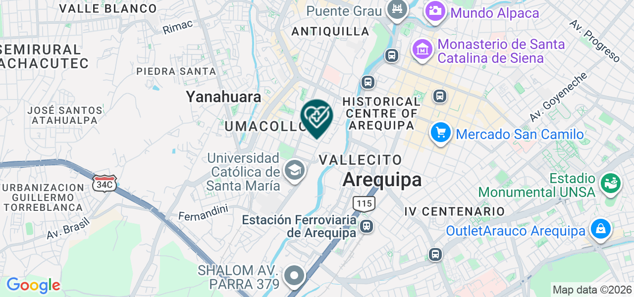 Mapa de Centro de Hemodialisis Virgen de la Candelaria