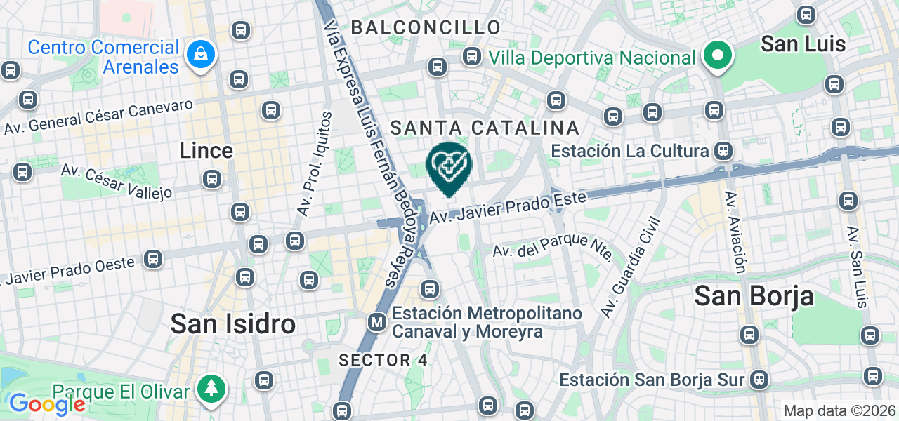 Mapa de Consultorios de Neurocirugia Clinica Ricardo Palma