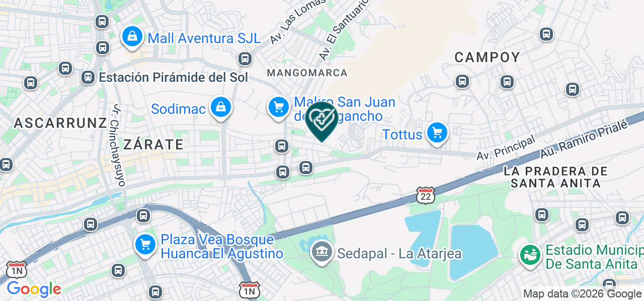 Mapa de Centro de Dialisis Virgen del Lourdes