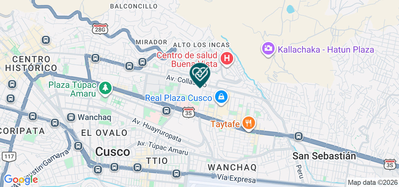 Mapa de Hogar Clinica San Juan de Dios-cusco