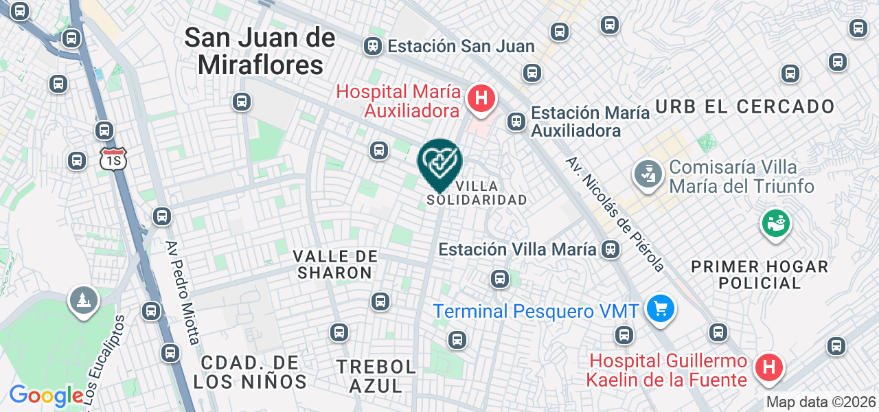Mapa de Clinica Sagrada Familia del Sur