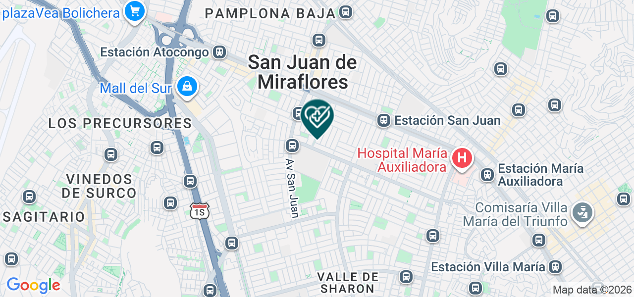 Mapa de Coa Centro Odontologico Americano - San Juan de Miraflores