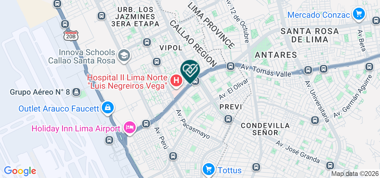 Mapa de Servicios Medicos Especializados San Agustin S.A.C.