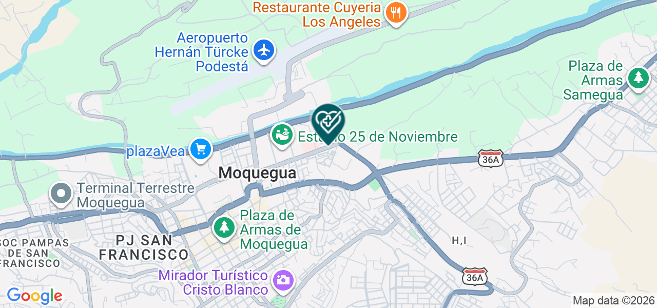 Mapa de Centro Odontologico Americano - Moquegua