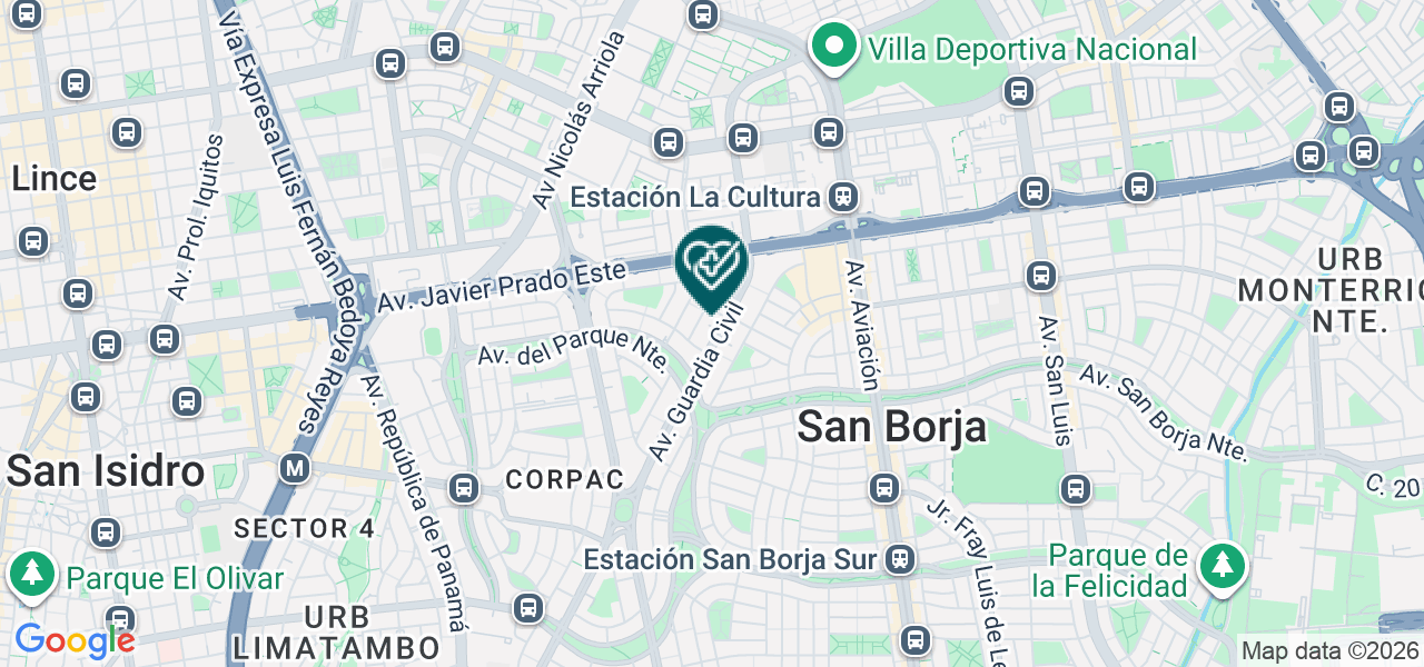 Mapa de Clinica Auna Sede Guardia Civil