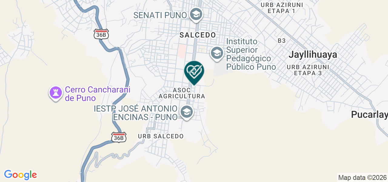 Mapa de Centro de Hemodialisis Sermedial S.A.C. Puno
