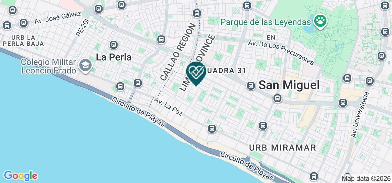 Mapa de Consultorios Médicos Asistenciales Jesús Redentor