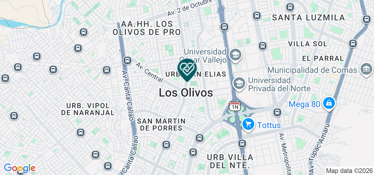 Mapa de Consultorio Medico la Mano de Dios