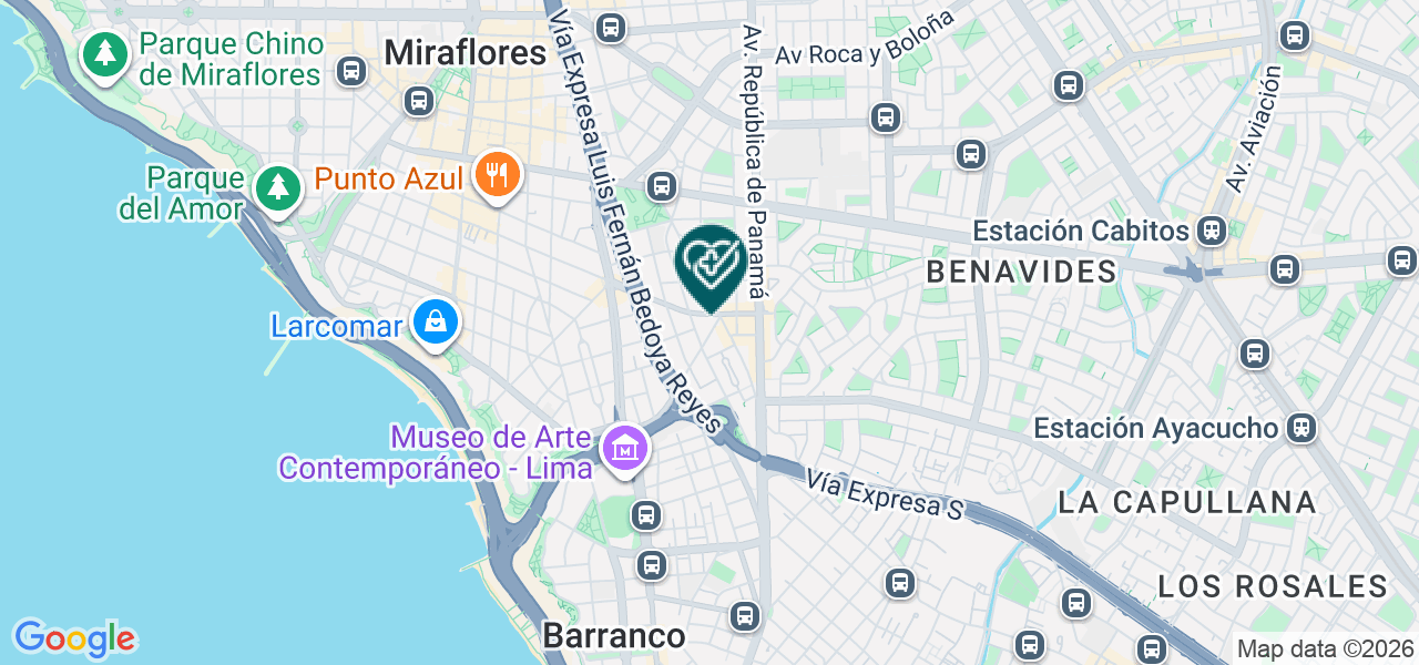 Mapa de Sonrise - Sede Barranco