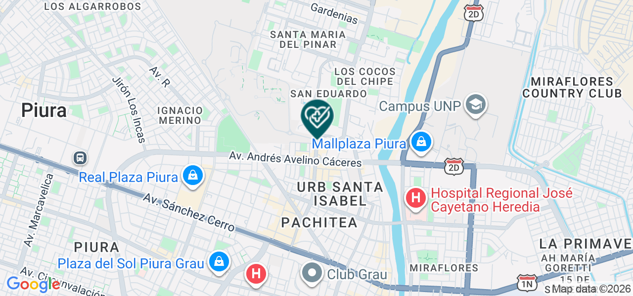 Mapa de Policlínico Universidad de Piura