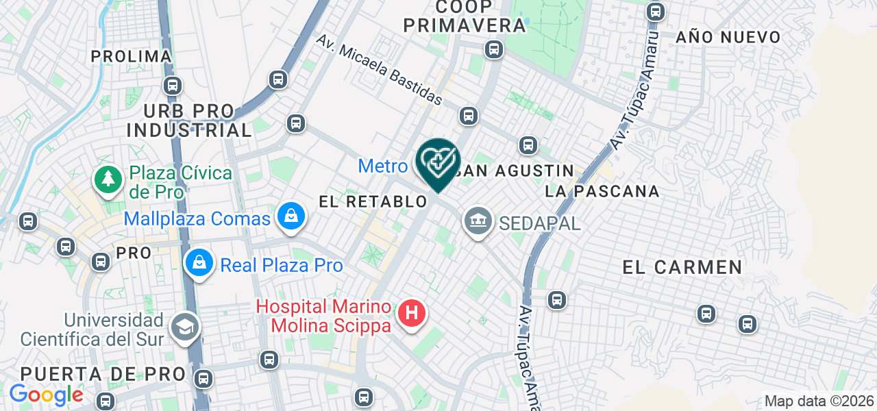 Mapa de Rokadent Sede Comas