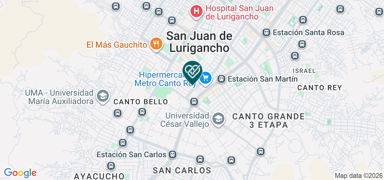 Mapa de Centro Medico Polonia SAC