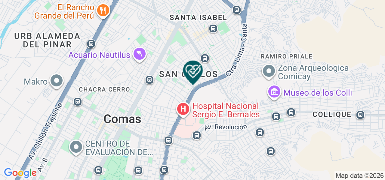 Mapa de Consultorio de Reumatología "jesús de Nazaret