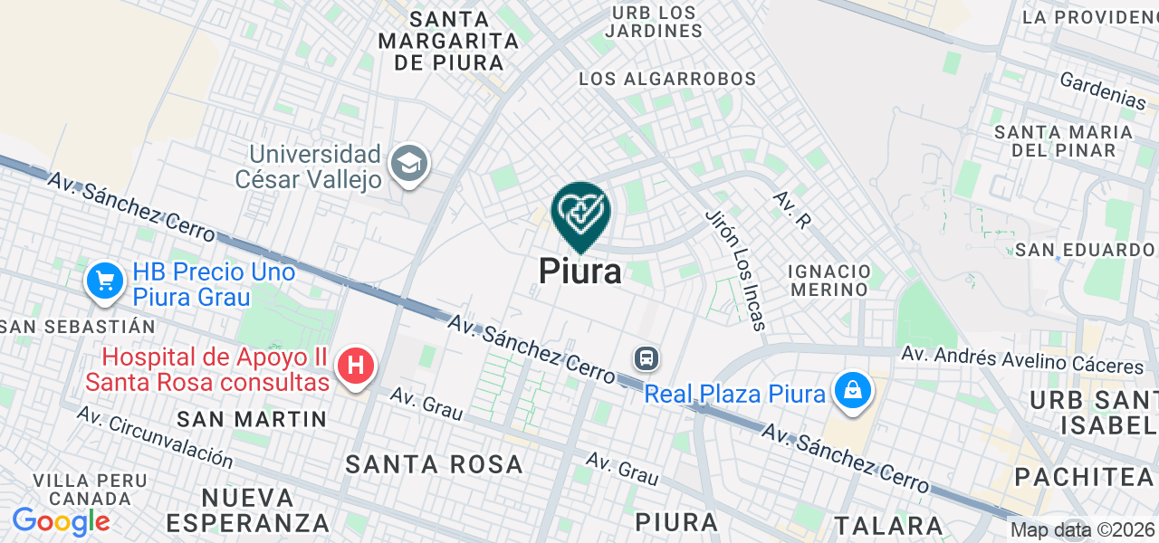 Mapa de Centro Obstetrico Pro Mujer Piura