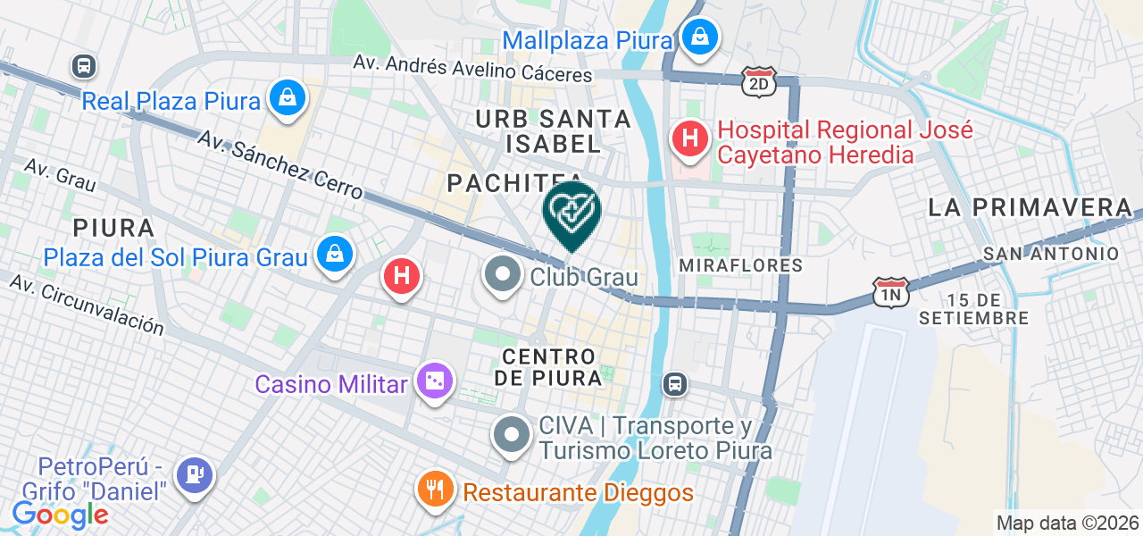 Mapa de Consultorio Oftalmológico Gerson José Rosendo Monastero Torrez