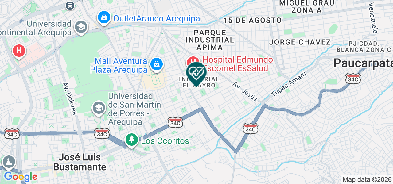 Mapa de Policlinico Monte Carmelo Sur