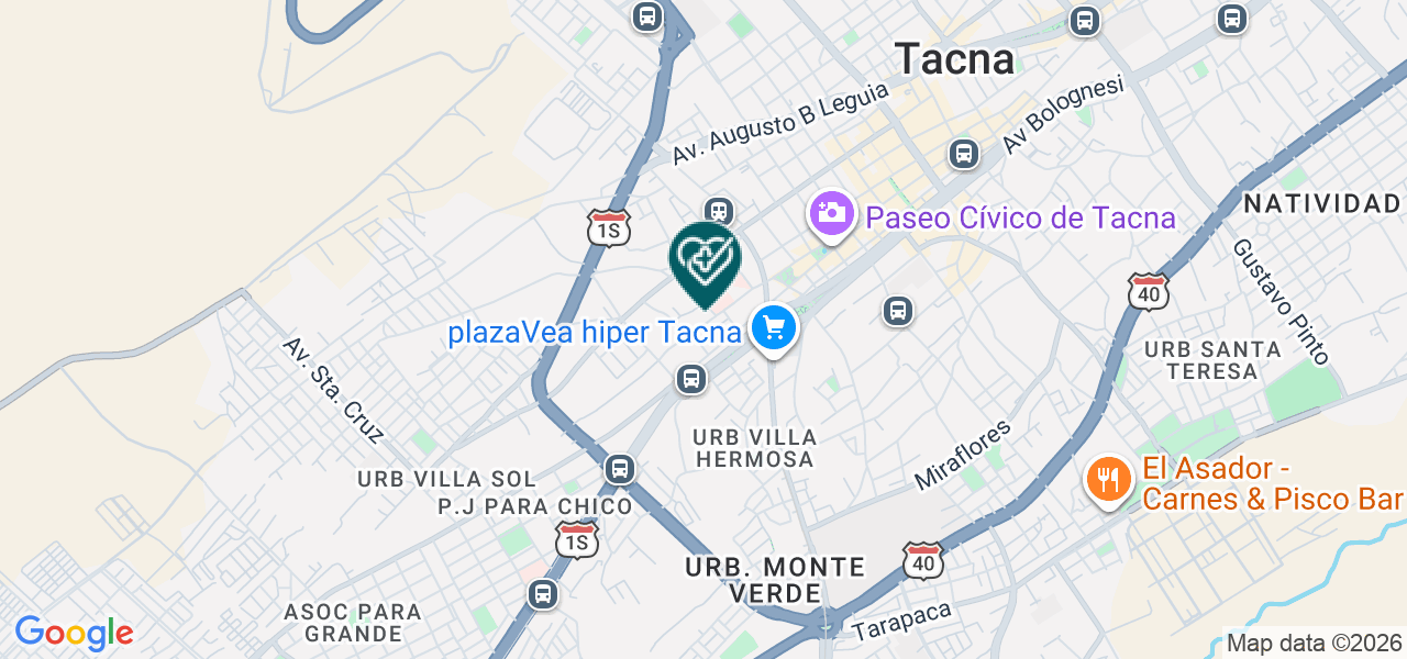 Mapa de Fisiomedic Tacna