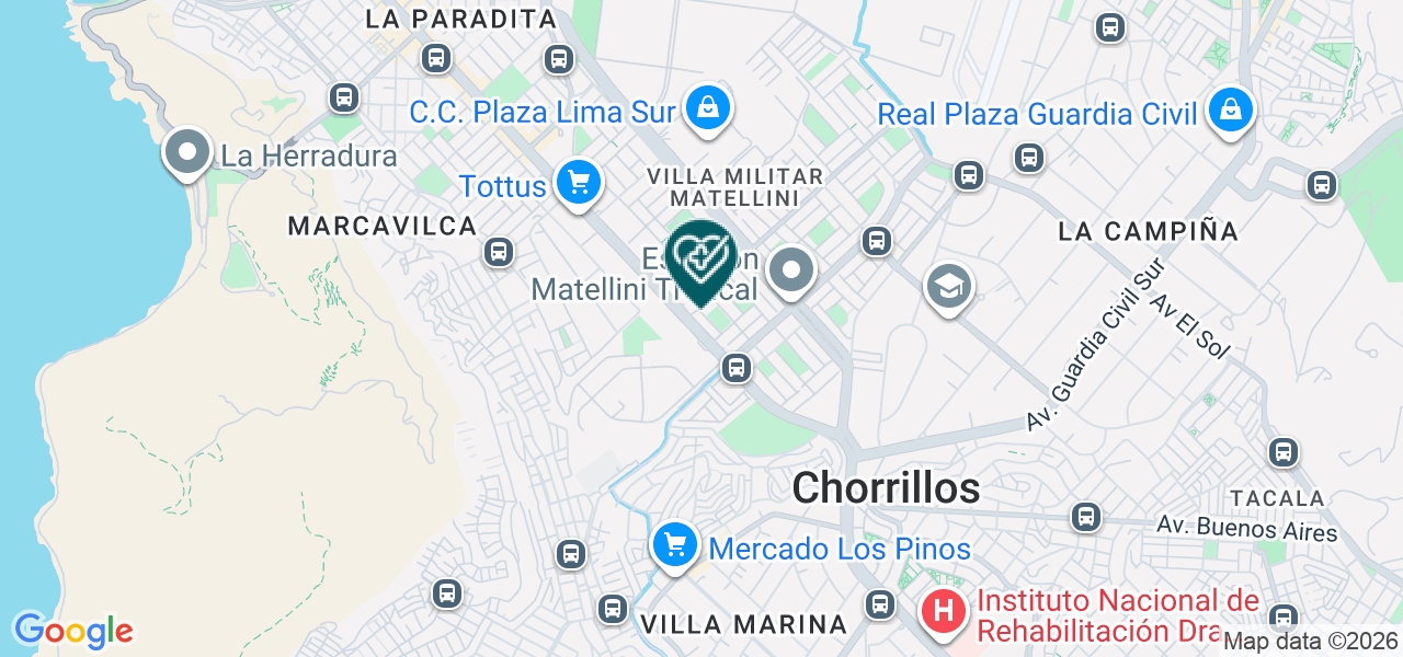Mapa de Policlinico los Urbanos