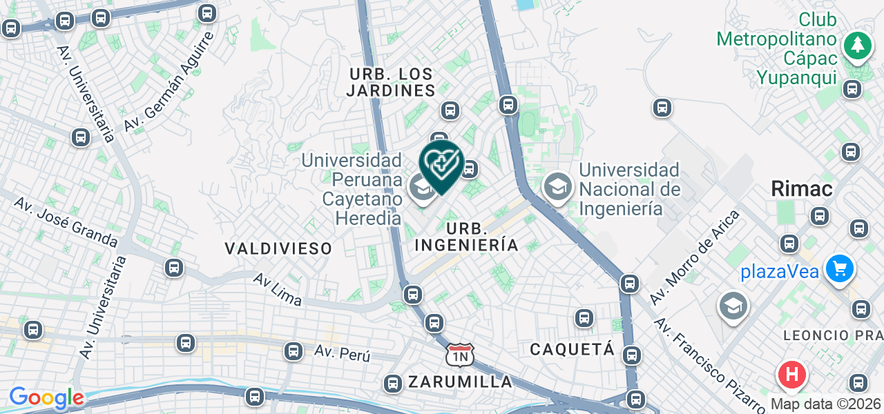 Mapa de Unidad Dermatológica de la Clínica Médica Cayetano Heredia
