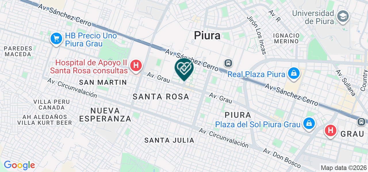 Mapa de Corporacion Medica M & S Piura - M & S Piura E.I.R.L.