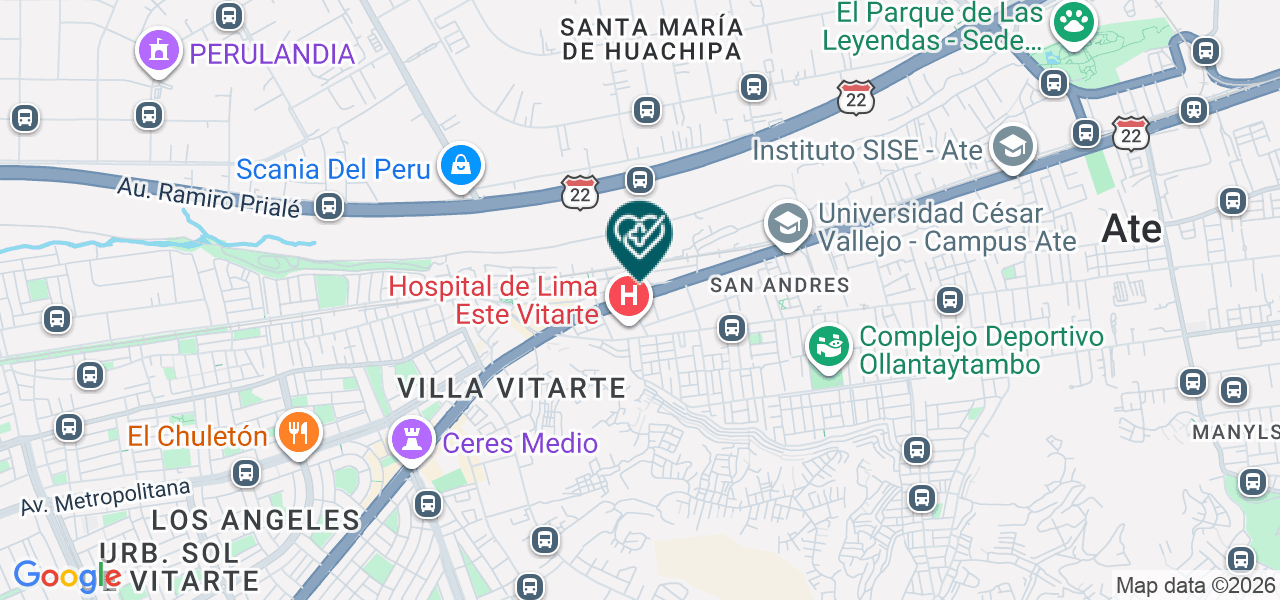 Mapa de Consultorios Oftalmológicos Vista