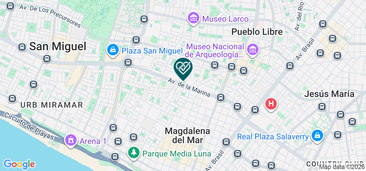 Mapa de Centro de Vacunacion de Laboratorios Roe