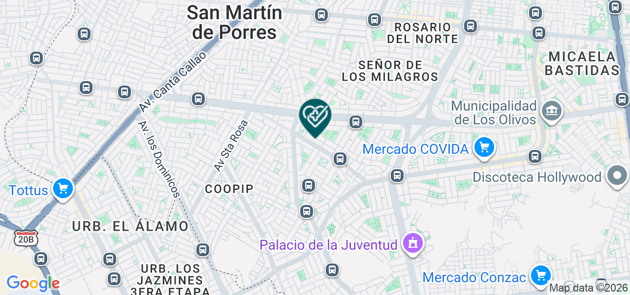 Mapa de Servicios Generales de Salud J & P E.I.R.L.