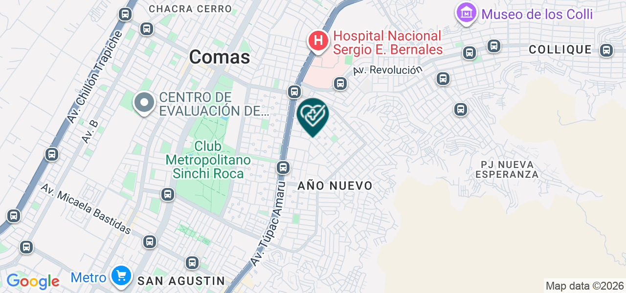 Mapa de Consultorio Odontologico Señor de los Milagros