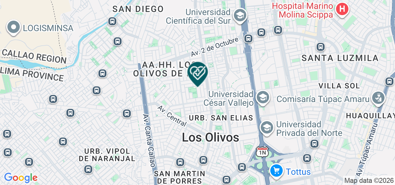 Mapa de Clinica San Juan Crisostomo