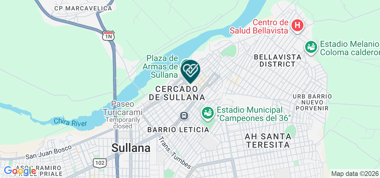 Mapa de Optica Oftalmica Sullana