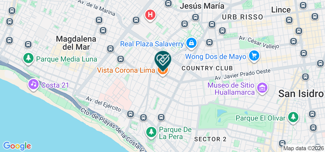 Mapa de Centro Medico Mapfre - Sede Magdalena