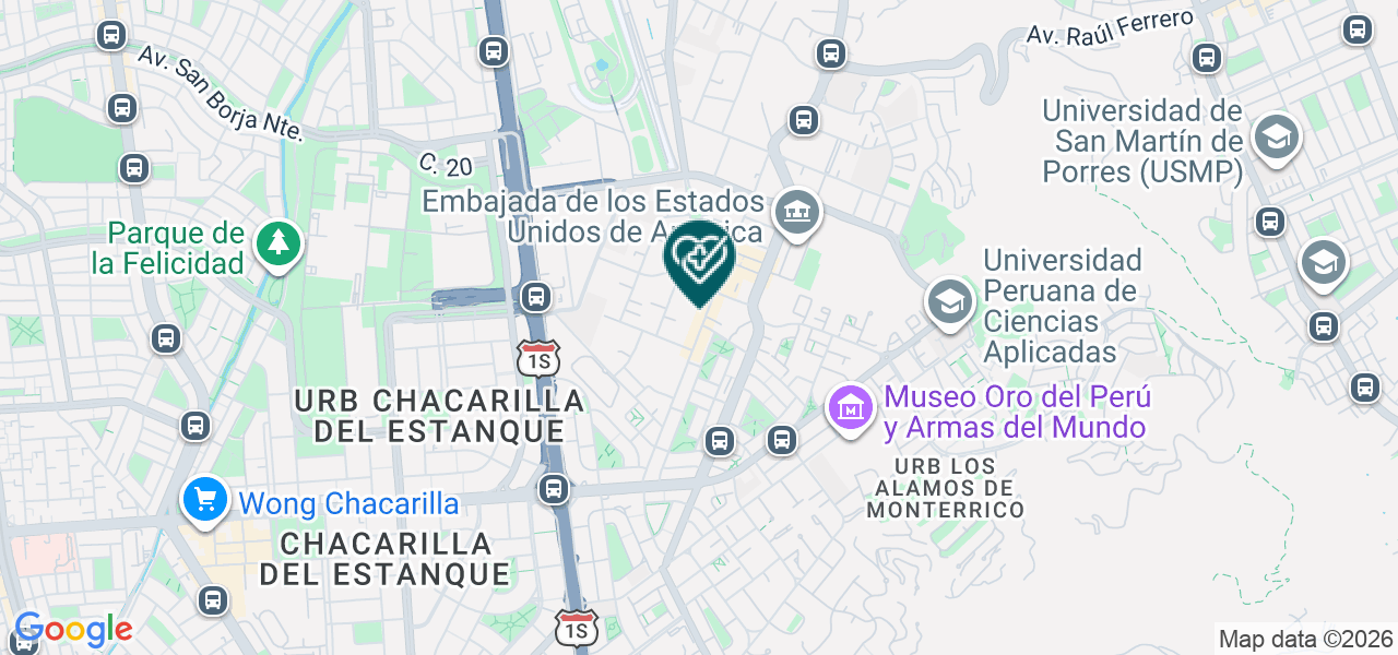 Mapa de Clinica Internacional - Sede Surco