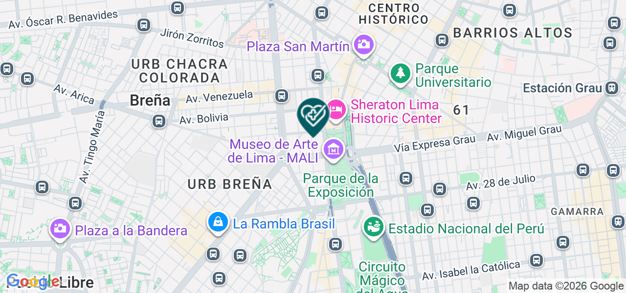 Mapa de Clinica Internacional - Mad