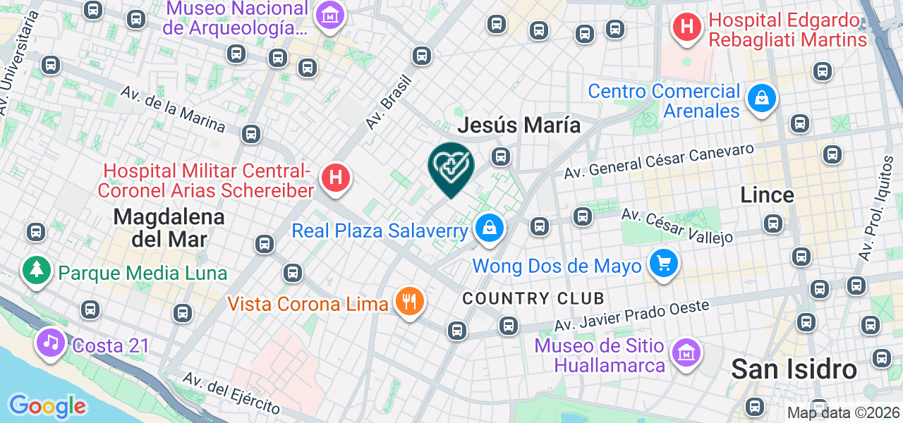 Mapa de Policlínico Peruano Japonés