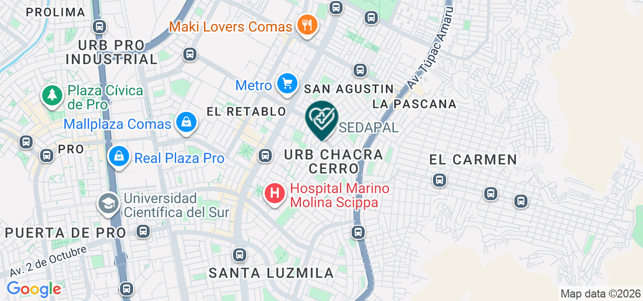 Mapa de Corporación Dental Esthetic Vida E.I.R.L