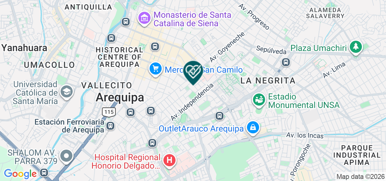 Mapa de Unidad Medica Arequipa