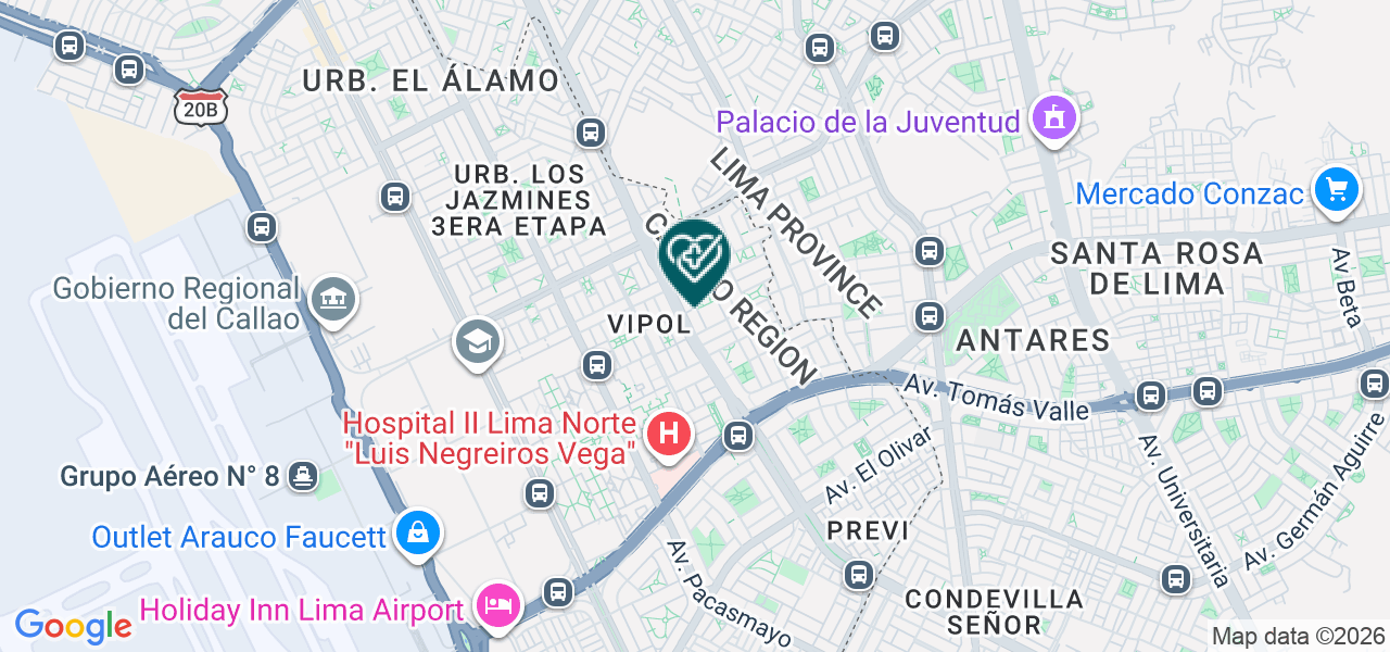 Mapa de Policlinico "vidas