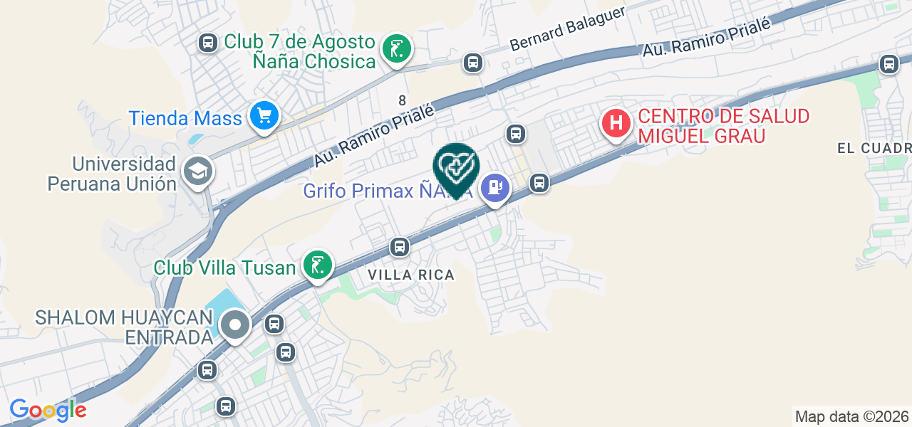 Mapa de Consultorio Médico Backus Ñaña