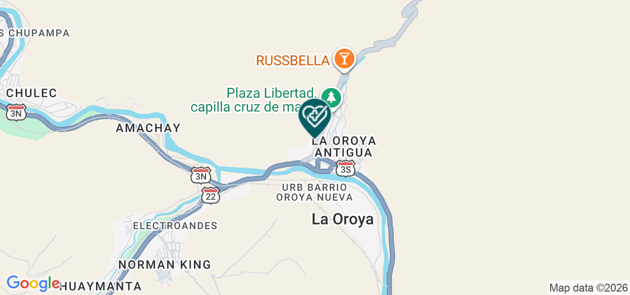 Mapa de Centro de Asistencia Médica y Medicina Ocupacional Clínica Gonzáles Sede la Oroya