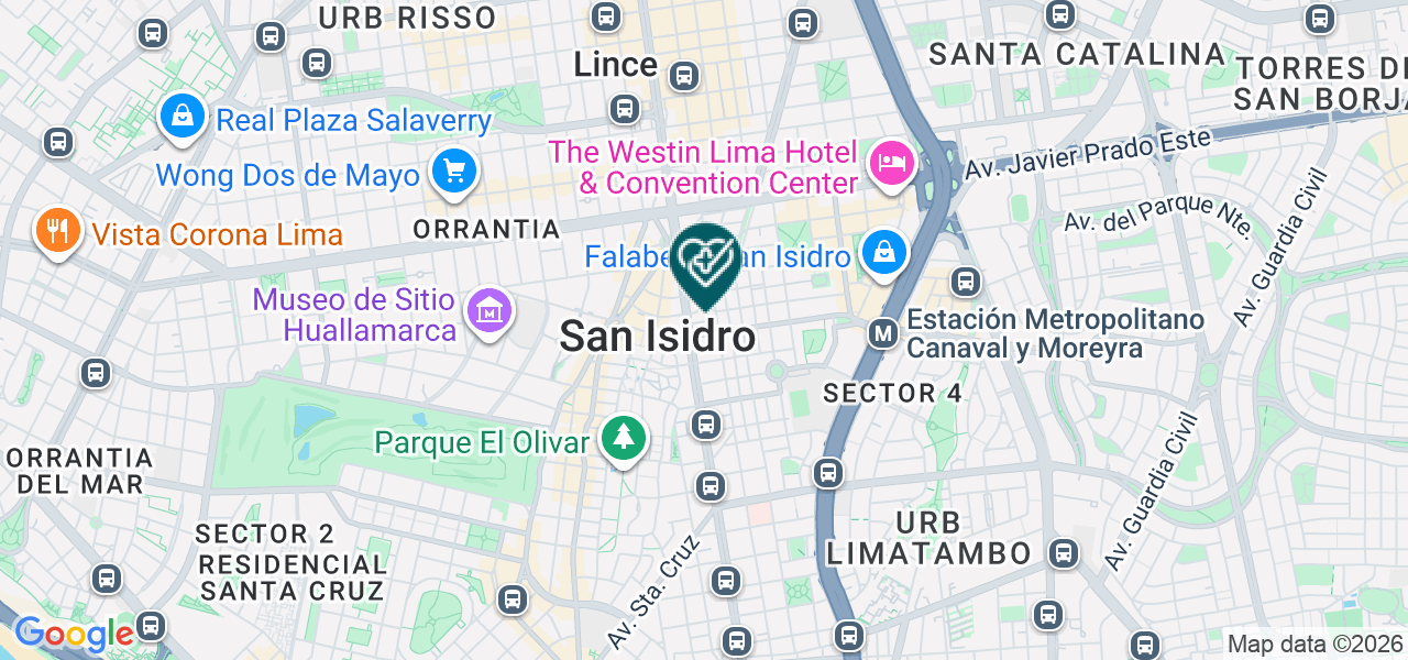 Mapa de Centro Odontologico Americano - San Isidro