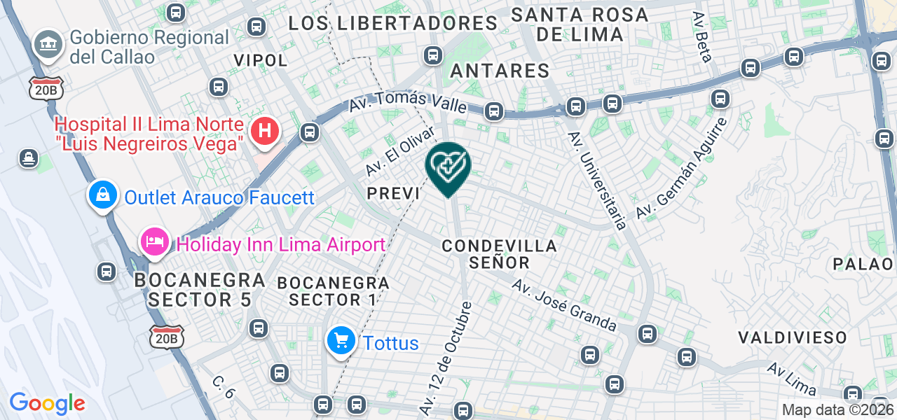 Mapa de Centro Medico Obstetrico Salud y Vida