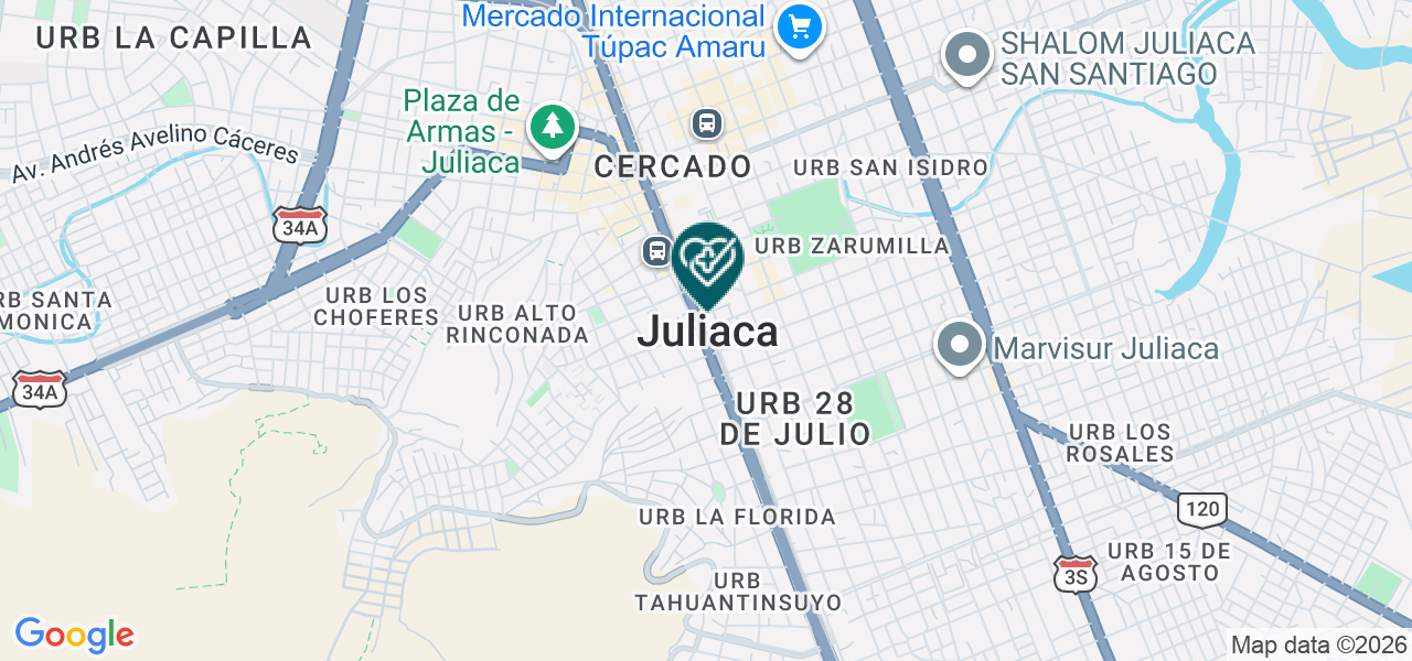 Mapa de Centro de Atención Integral "sumaq Kausay