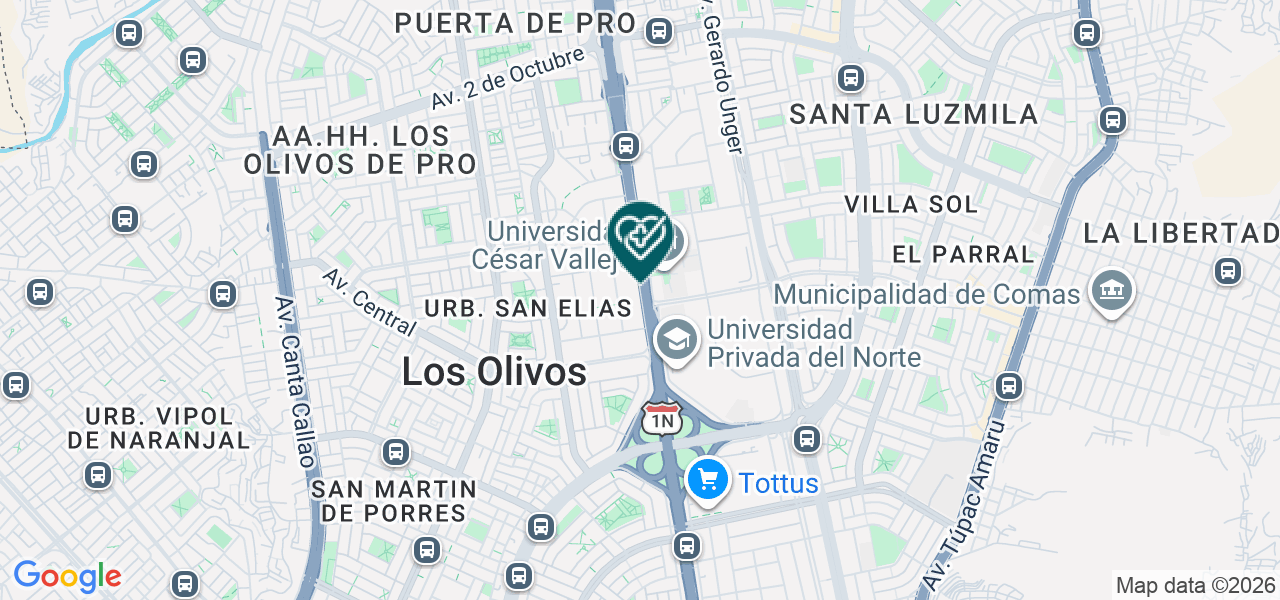 Mapa de Clinica Aviva Sede los Olivos