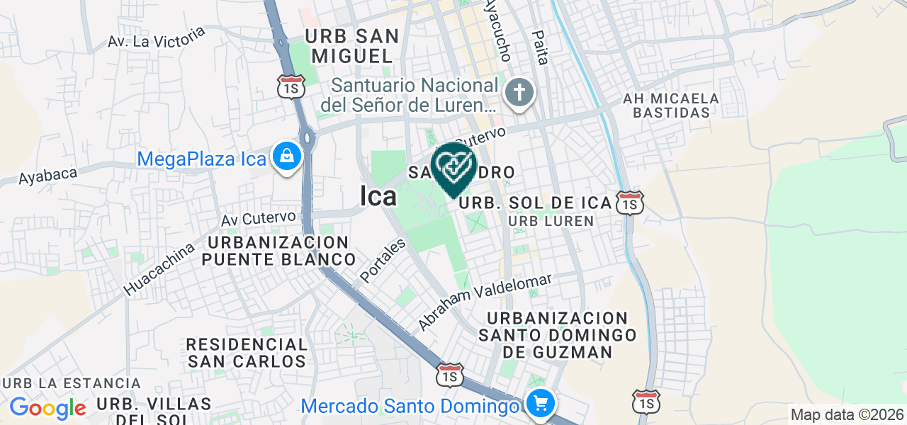 Mapa de Centro Oncologico Radioterapica