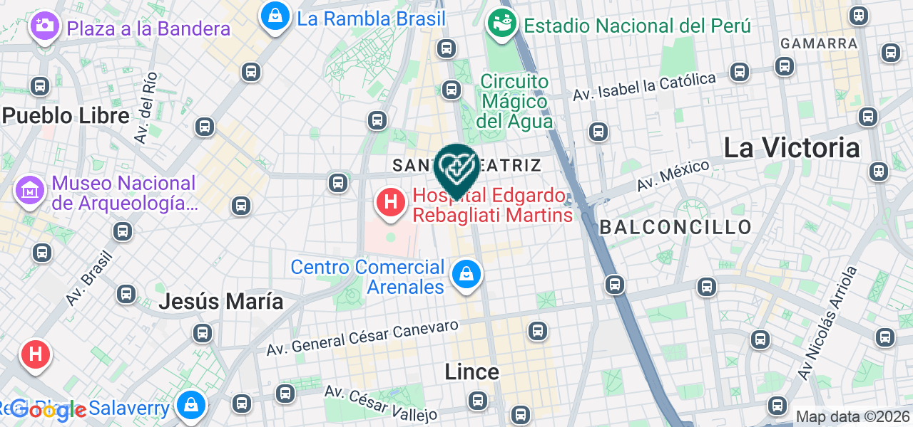 Mapa de Consultorio Médico Vydacare S.A.C.