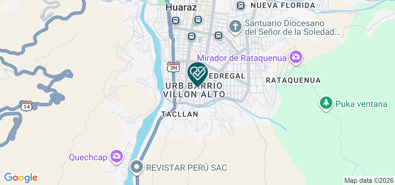 Mapa de Servimedic Salud Huaraz S.R.L